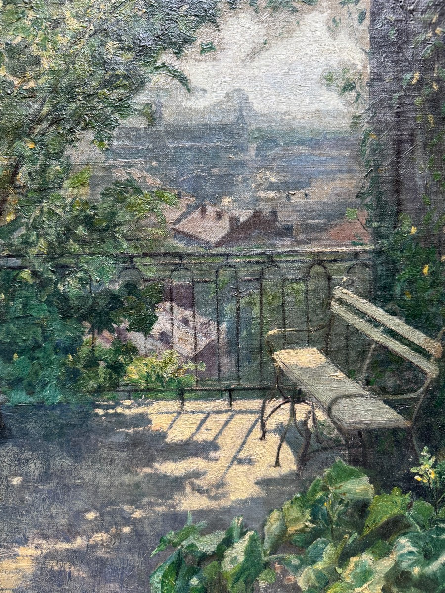 Ecole Française Impressionniste - Vue Sur La Ville, Circa 1890-photo-2