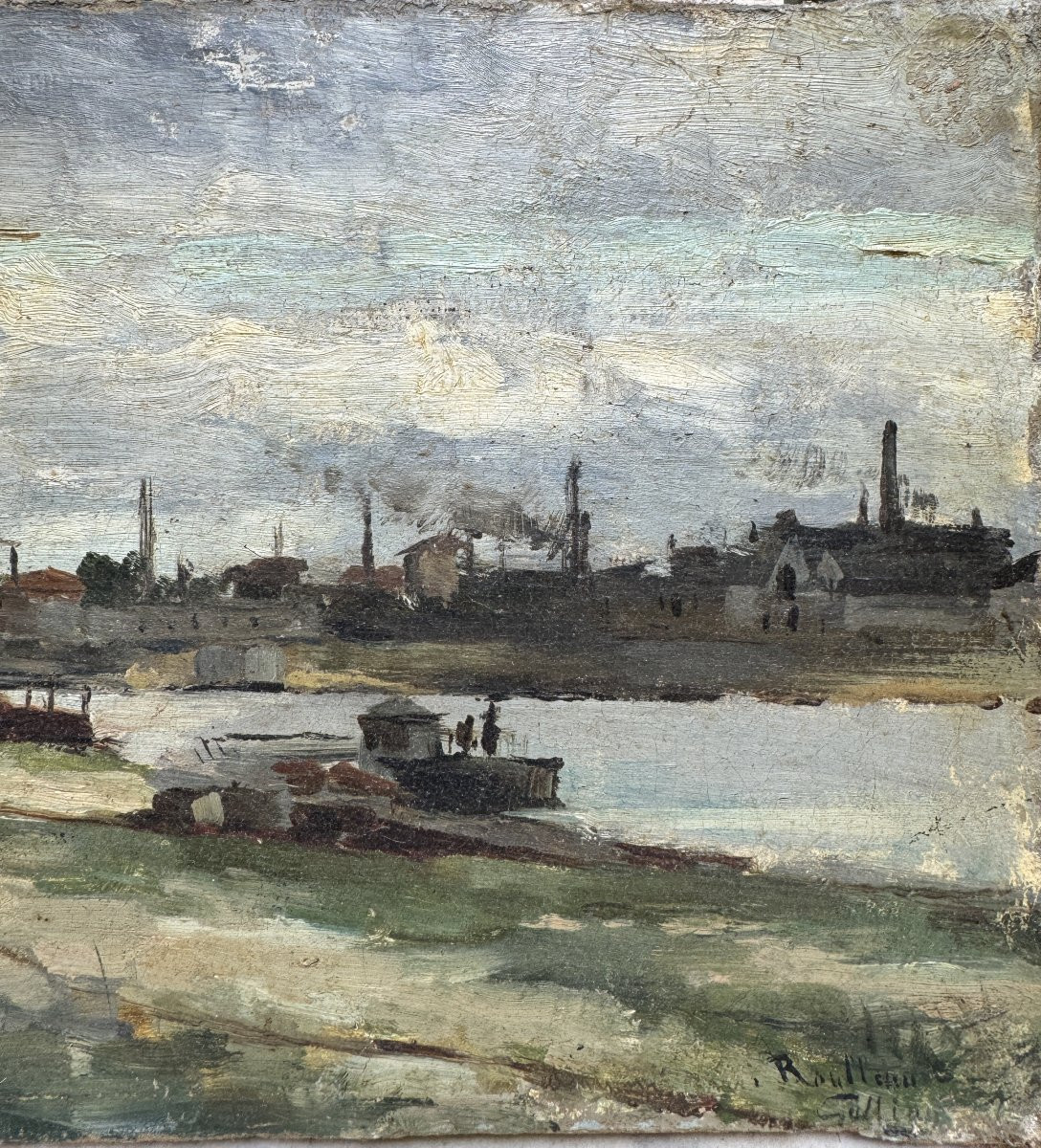 Octave Gallian (1855-1918) - Industrial Landscape, Circa 1890-photo-7
