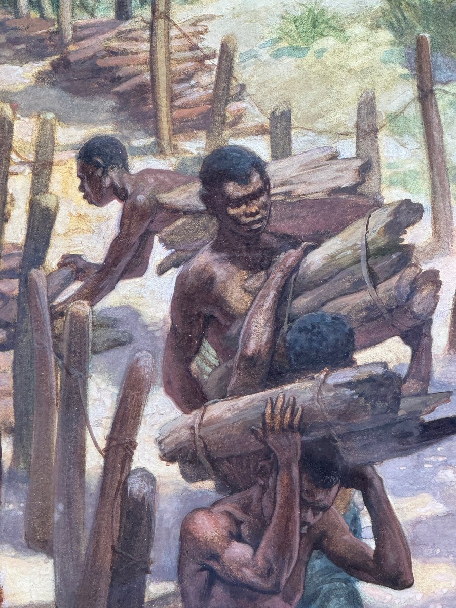 Norman H Hardy (1864-1914) - Congo, Gathering Firewood, Circa 1907-photo-2
