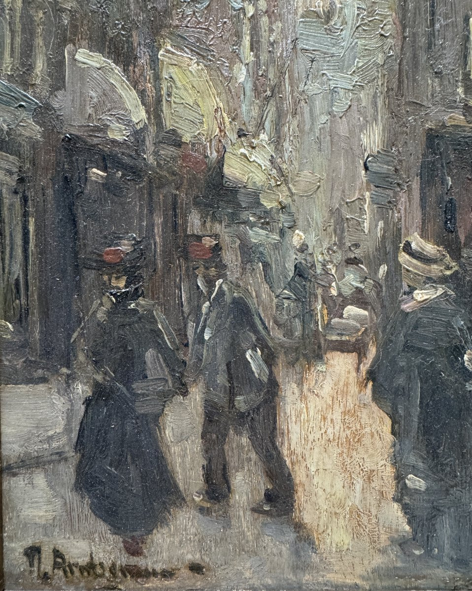 Ecole moderne du XXème siècle - Rue animée-photo-3