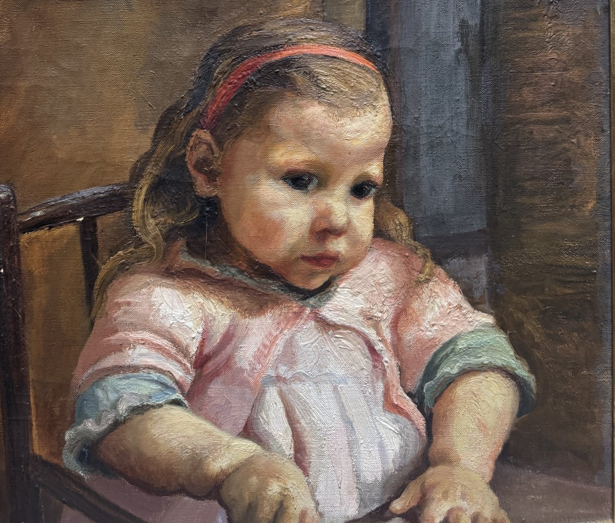 France Leplat (1895-1953) - Little Girl Coloring, Circa 1930-photo-1