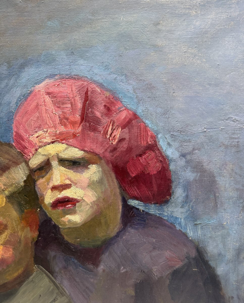 France Leplat (1895-1953) - Two Children, Circa 1924-photo-1