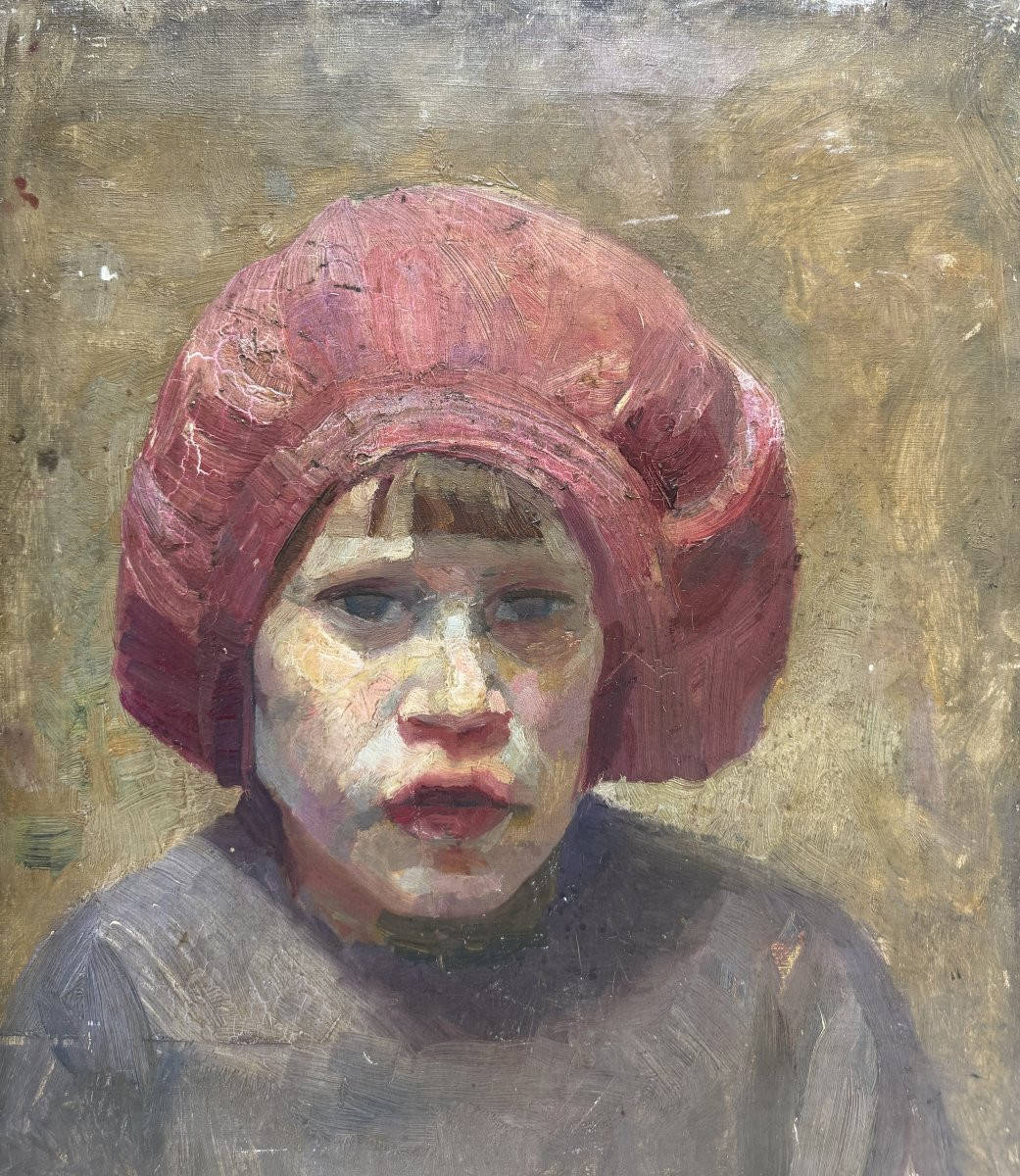 France Leplat (1895-1953) - Portrait Of A Little Girl, 1924-photo-2