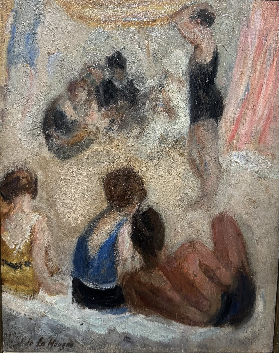 Jean De La Hougue (1874-1959) - At The Beach, Circa 1920-photo-2