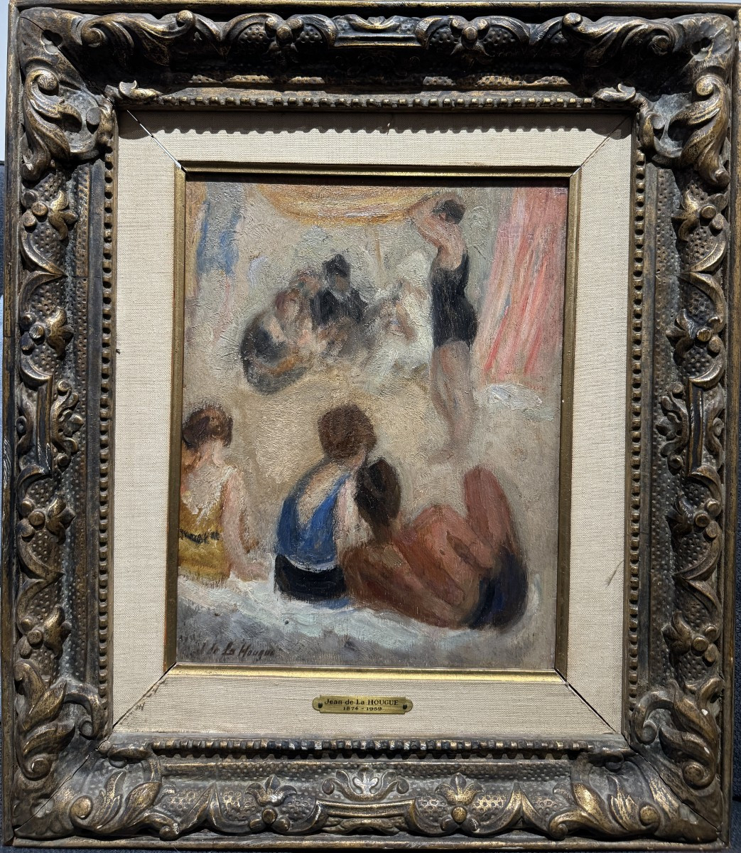Jean De La Hougue (1874-1959) - At The Beach, Circa 1920