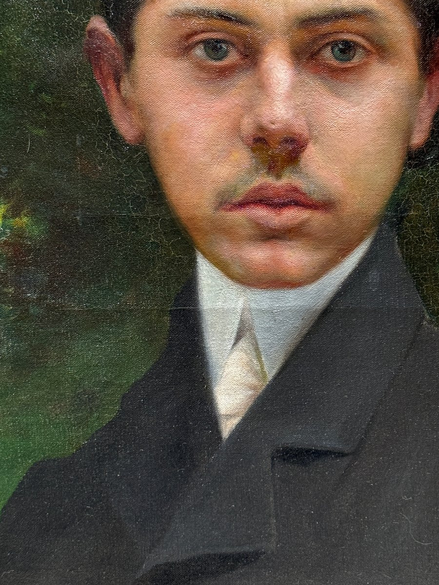 Charles Amable Lenoir (angoulins, 1860 - Paris, 1927) Proustian Portrait Of A Dandy, Circa 1900-photo-2