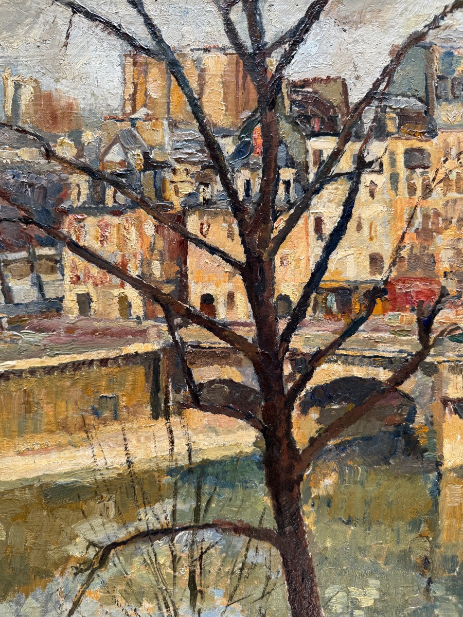 Arthur Fillon (1900-1974) - Paris, The Quays Place Dauphine, Circa 1930-photo-1