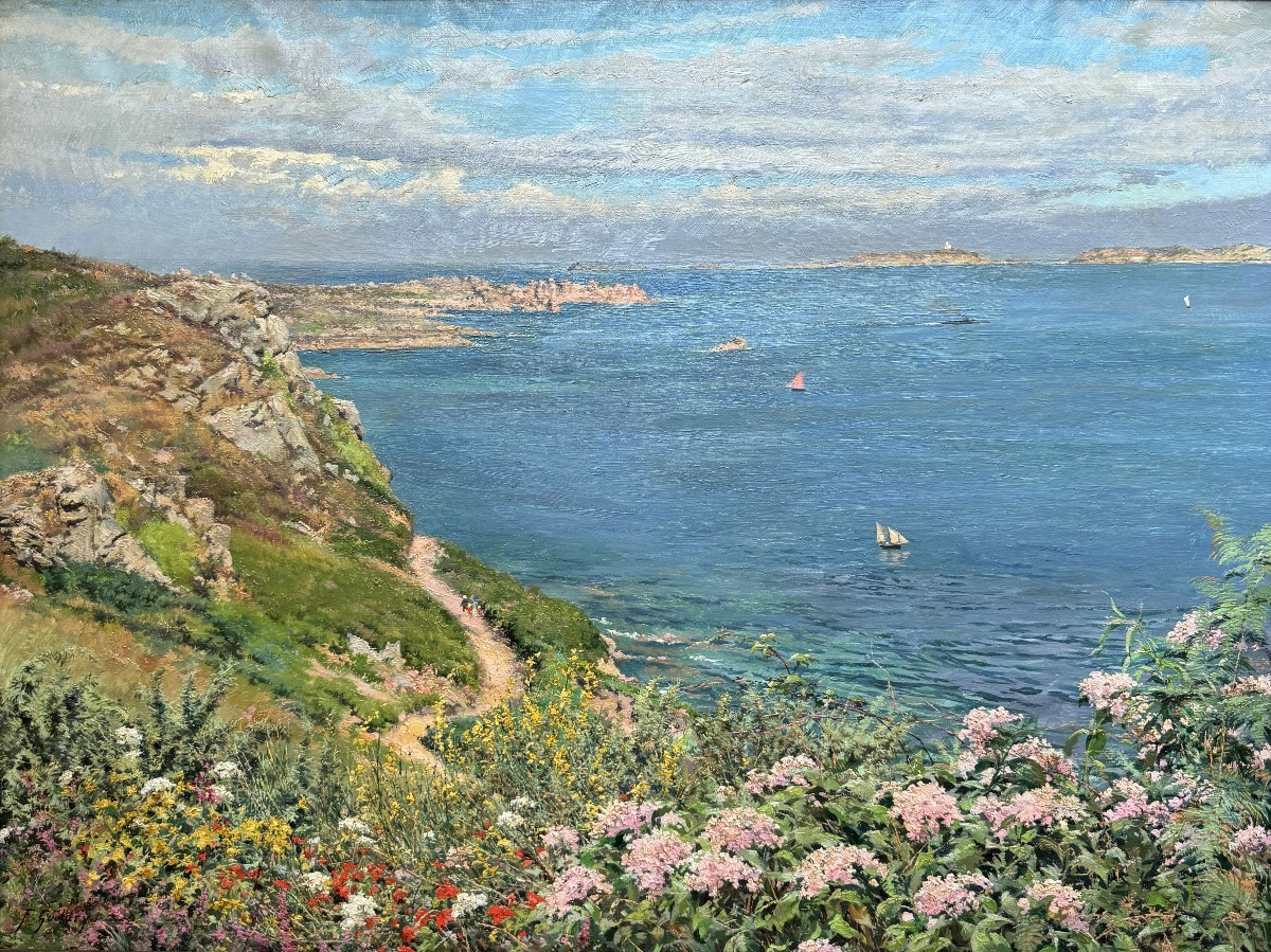 Ferdinand Joseph Gueldry (1858-1945) Bretagne, Les Sept îles, Pointe Du Skewel à Ploumanac’h