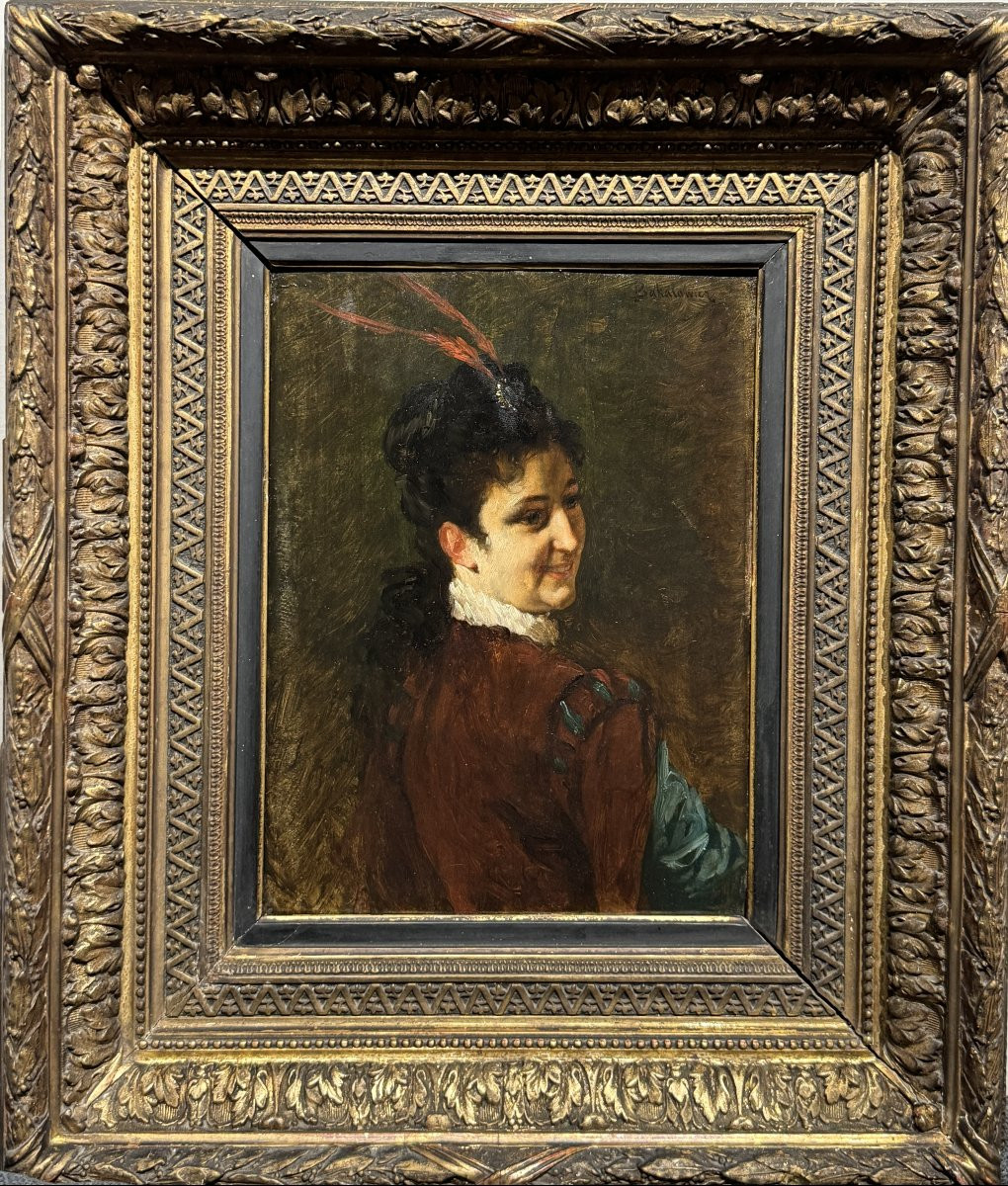 Ladislaus Bakalowicz (1833-1903) - Portrait Of A Woman-photo-2