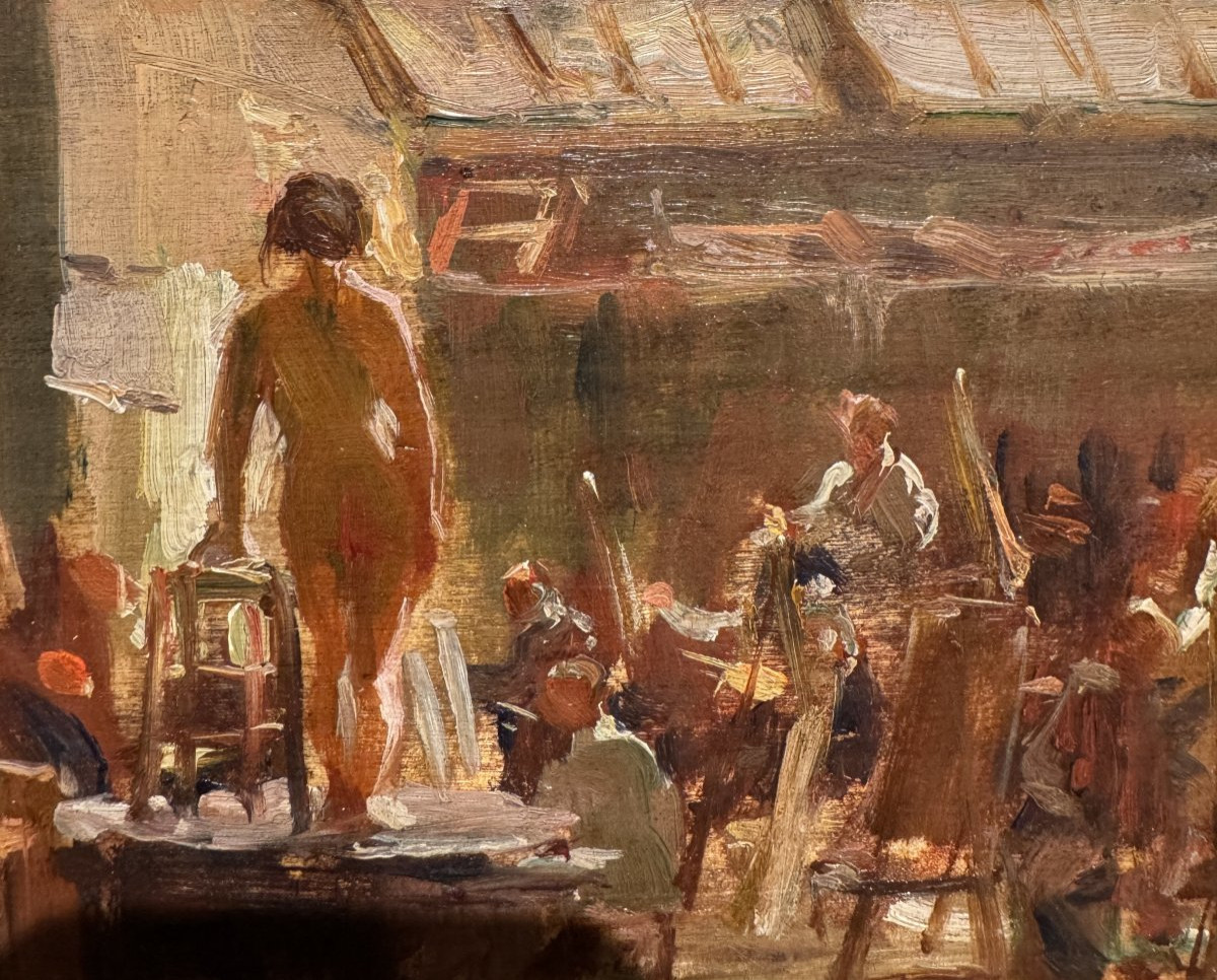 Louis Agricol Montagné (1879-1960) - At The Cormon Workshop, Circa 1895-photo-4