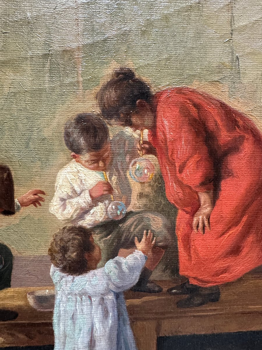 Nicola Biondi (1866-1929) - Soap Bubbles, Circa 1897-photo-3
