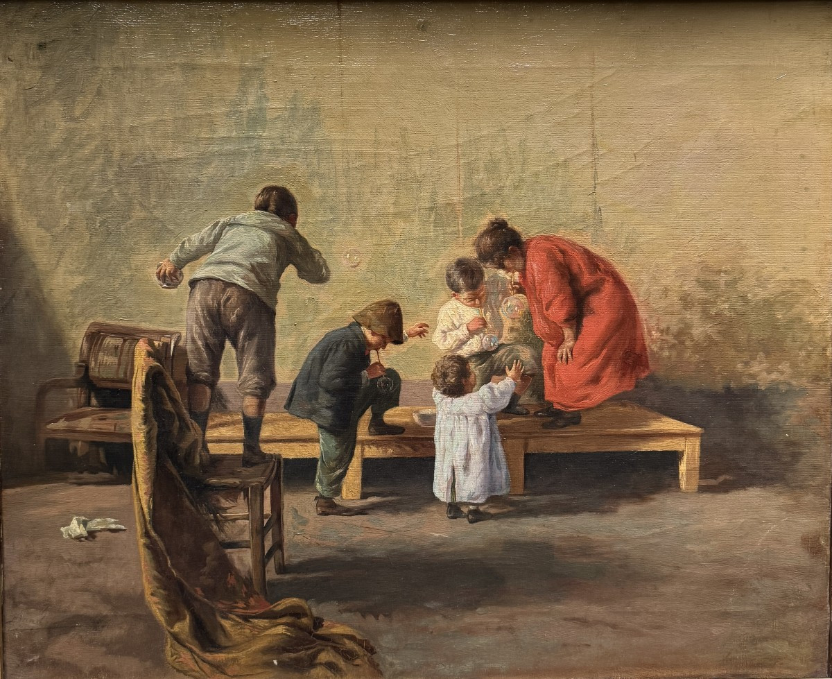 Nicola Biondi (1866-1929) - Soap Bubbles, Circa 1897