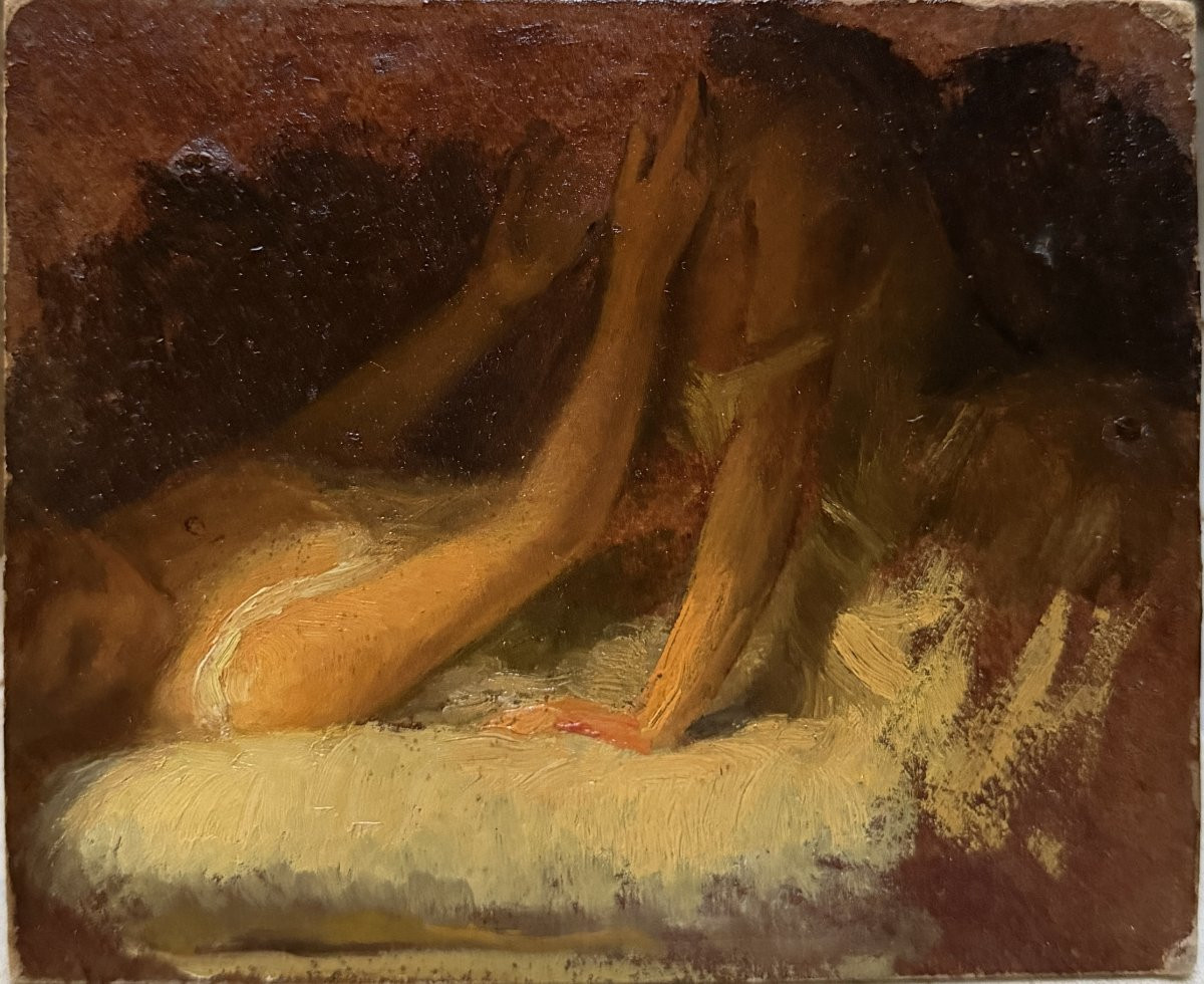 Victor Lecomte (1856 -1920) - Study For His Painting, "joueuses", 1909 - Two Friends-photo-2