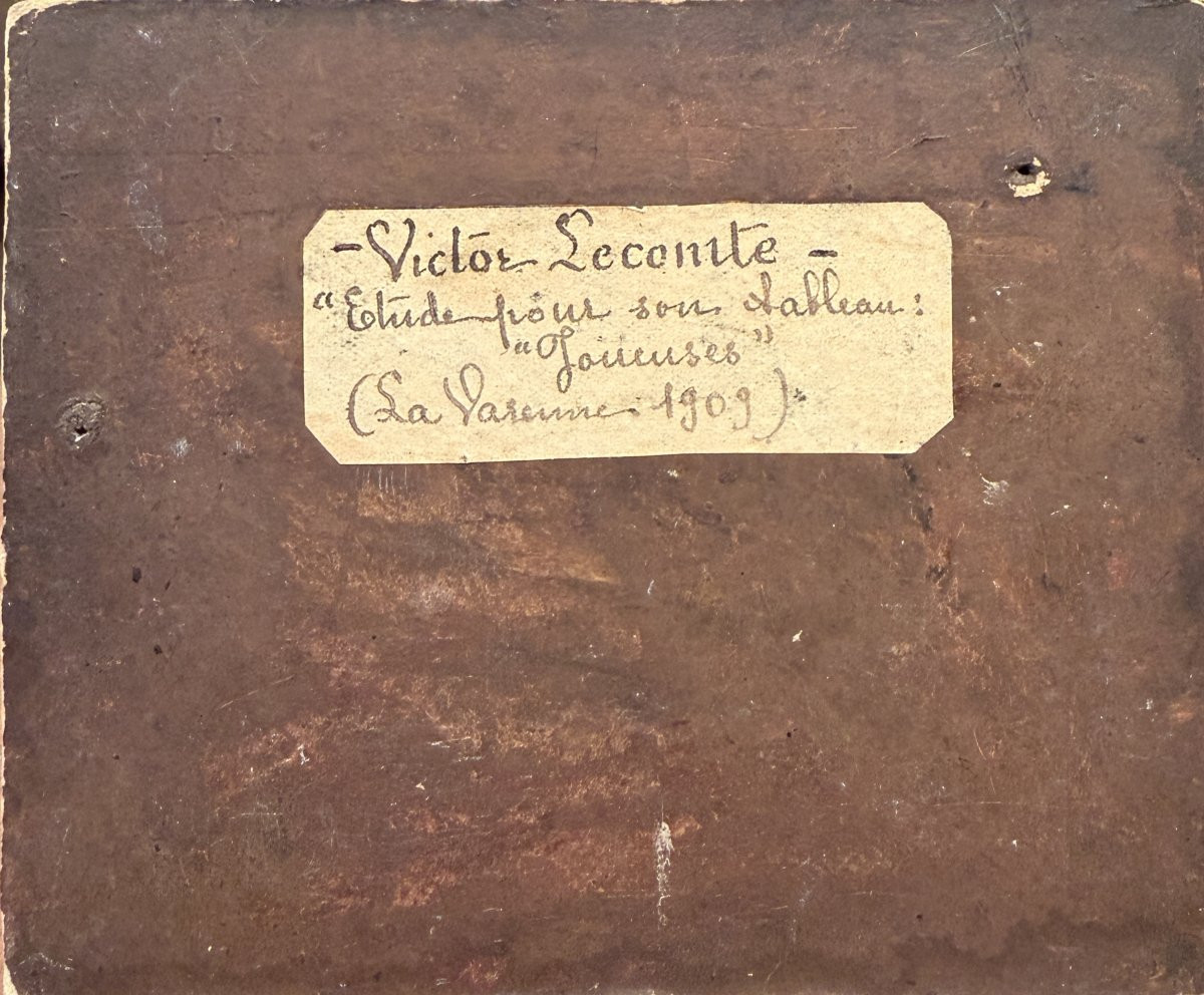 Victor Lecomte (1856 -1920) - Study For His Painting, "joueuses", 1909 - Two Friends-photo-3