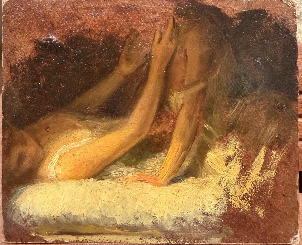 Victor Lecomte (1856 -1920) - Study For His Painting, "joueuses", 1909 - Two Friends