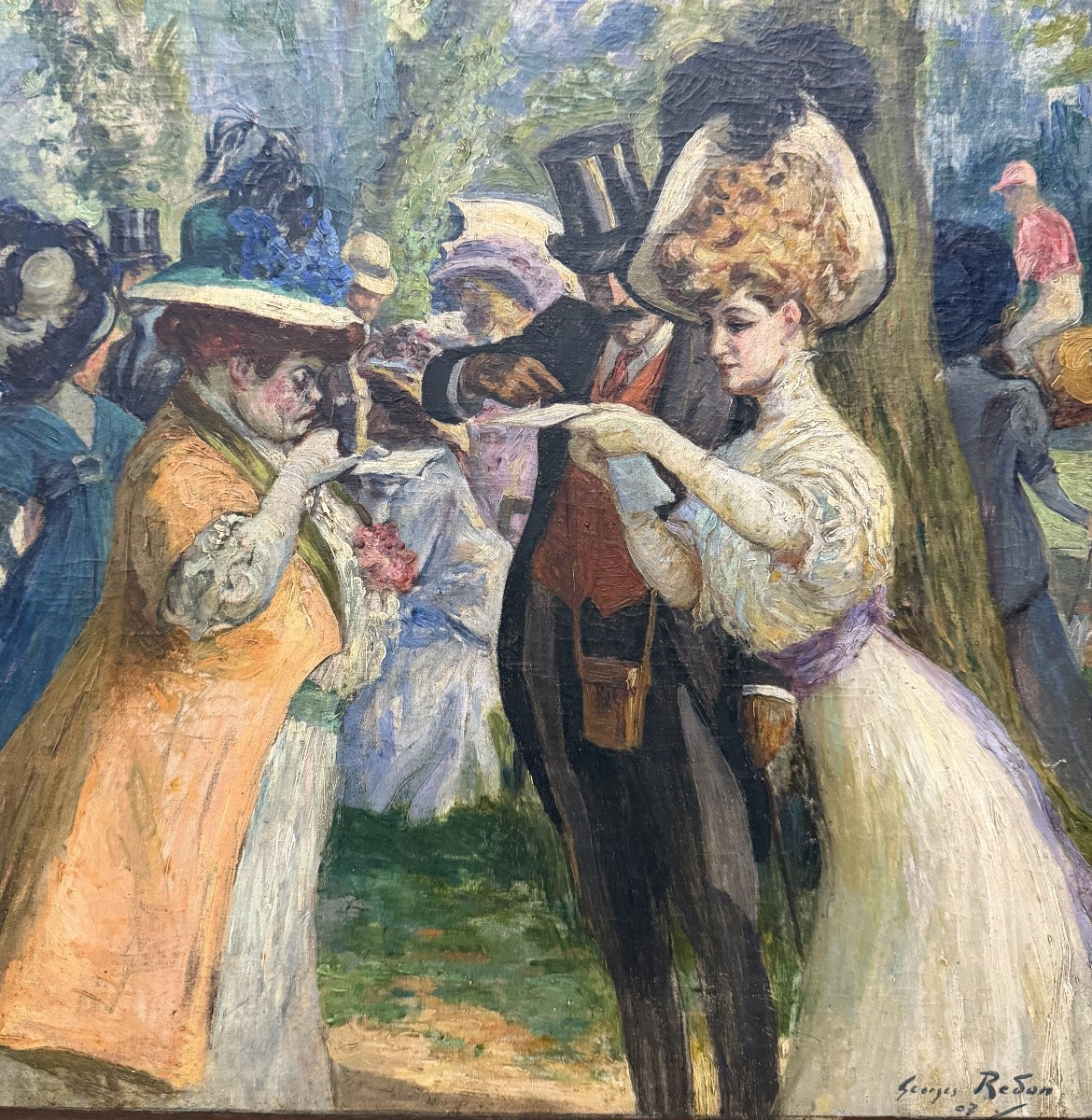 Georges Redon (1869-1943) - Elegant Women At The Longchamp Racecourse, 1907-photo-4