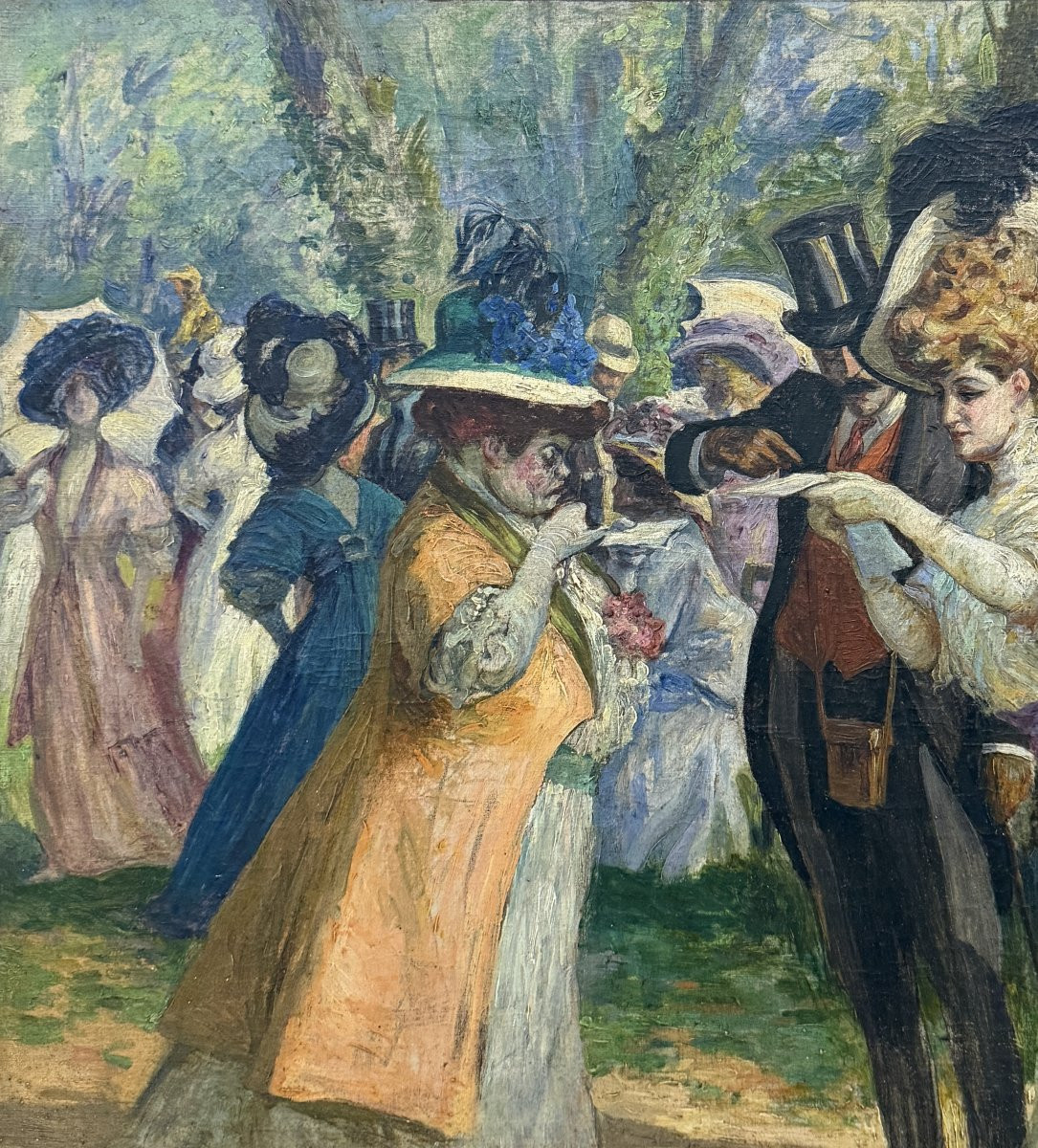 Georges Redon (1869-1943) - Elegant Women At The Longchamp Racecourse, 1907-photo-1