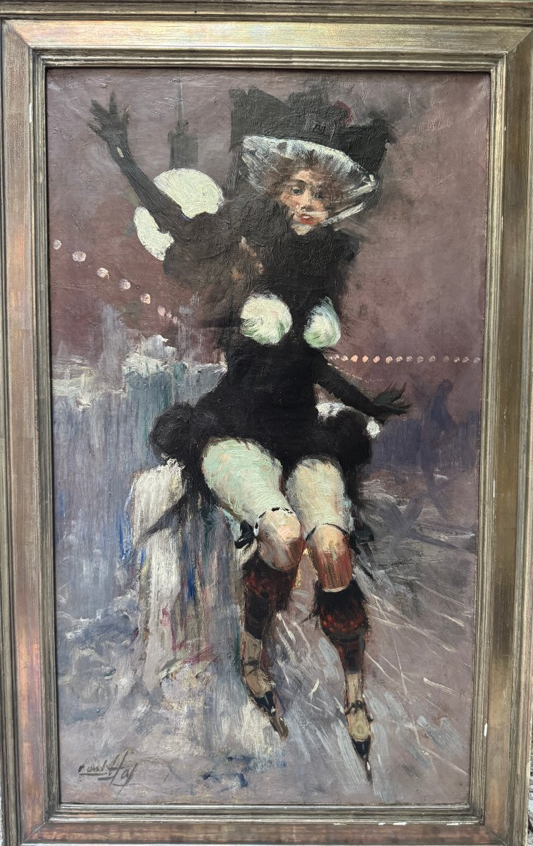 Paul Hay (XIX-XX) - La patineuse, circa 1890-photo-2