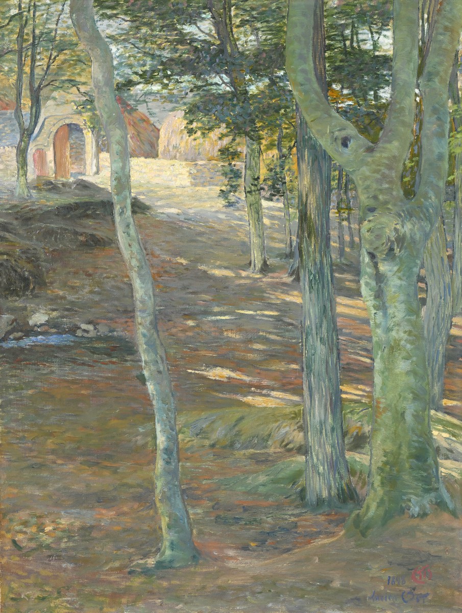 Lucien Ott  (Paris, 1872 – Villeneuve-Saint-Georges, 1927)  - Paysage breton,   1898