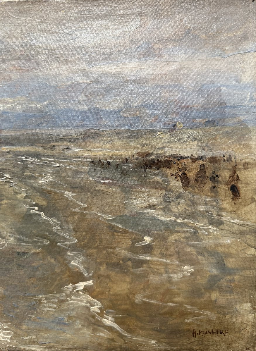 Henri Pierre Paillard (1844-1912) - Impressionist Seascape, Circa 1890-photo-2