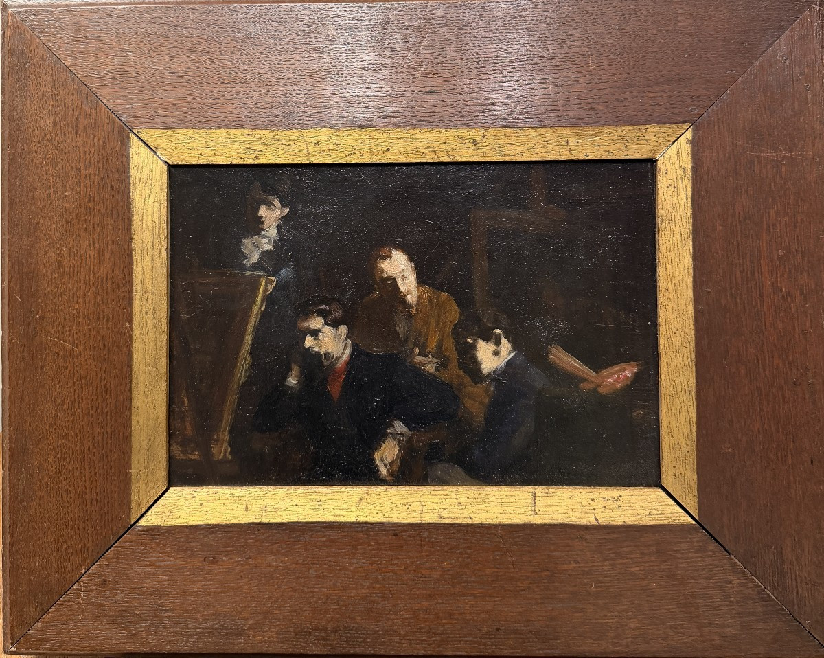 Émile-Artus Boeswillwald (Paris, 1873 – 1935) -  Autour d’une toile, esquisse   Circa 1904