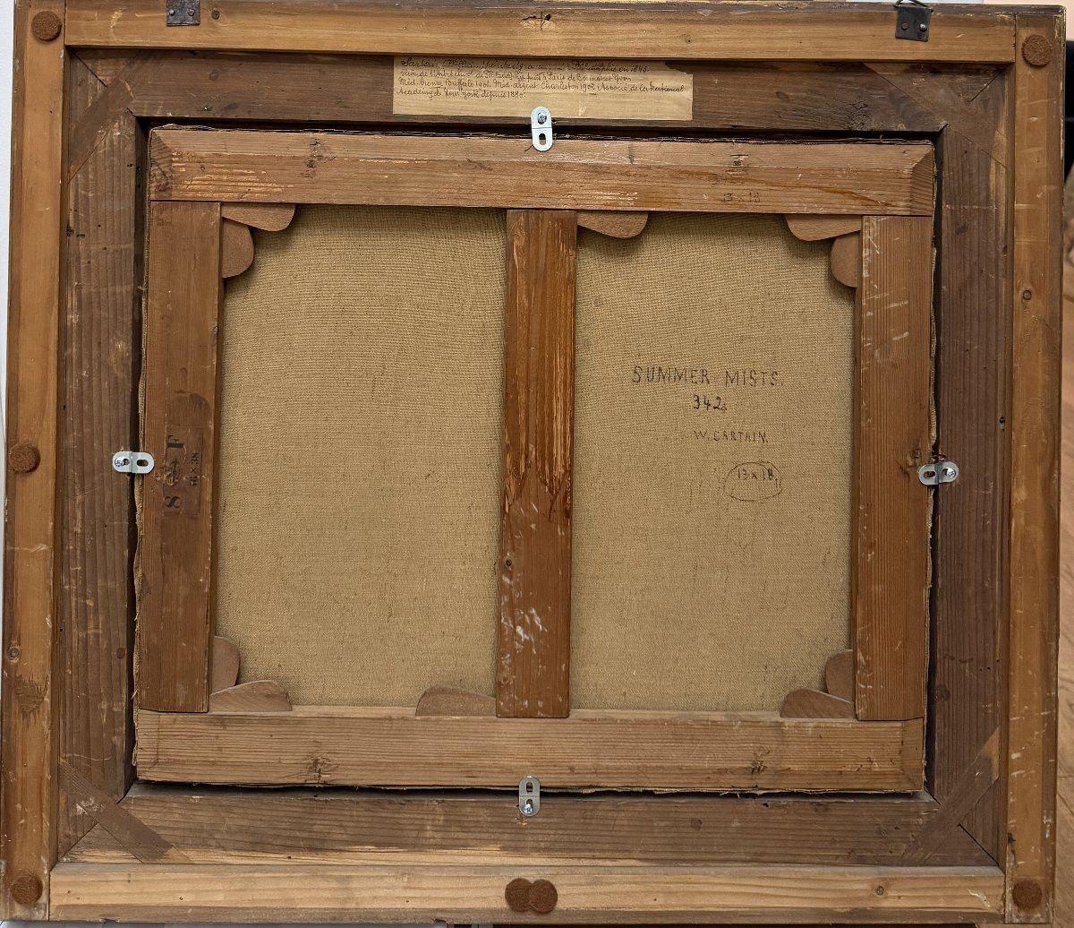 William Sartain (Philadelphie, 1843 - 1924, New York) - Summer Mist, Tonalisme américain c 1880-photo-4