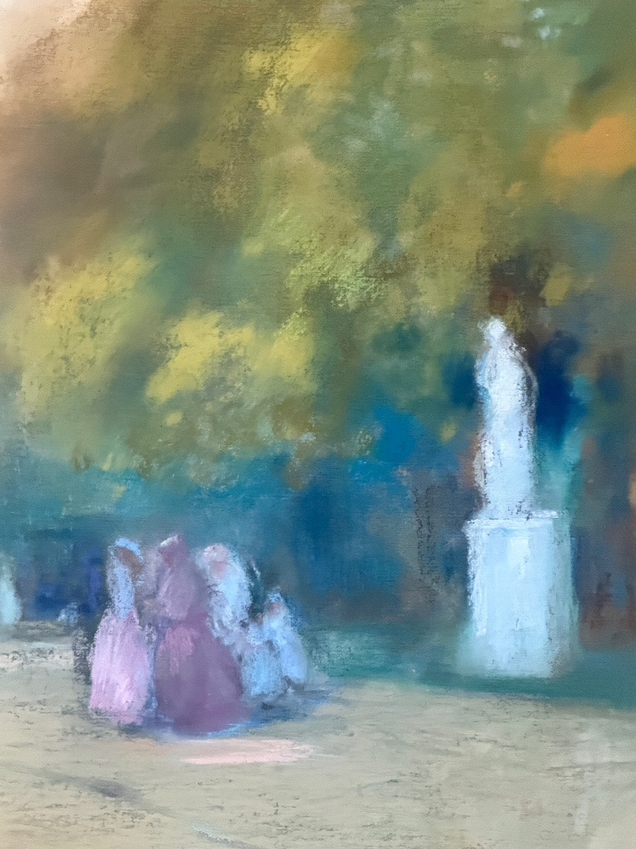 Lucien Victor Guirand De Scevola (1871-1950) - Elegant Women In The Park Of Versailles-photo-3