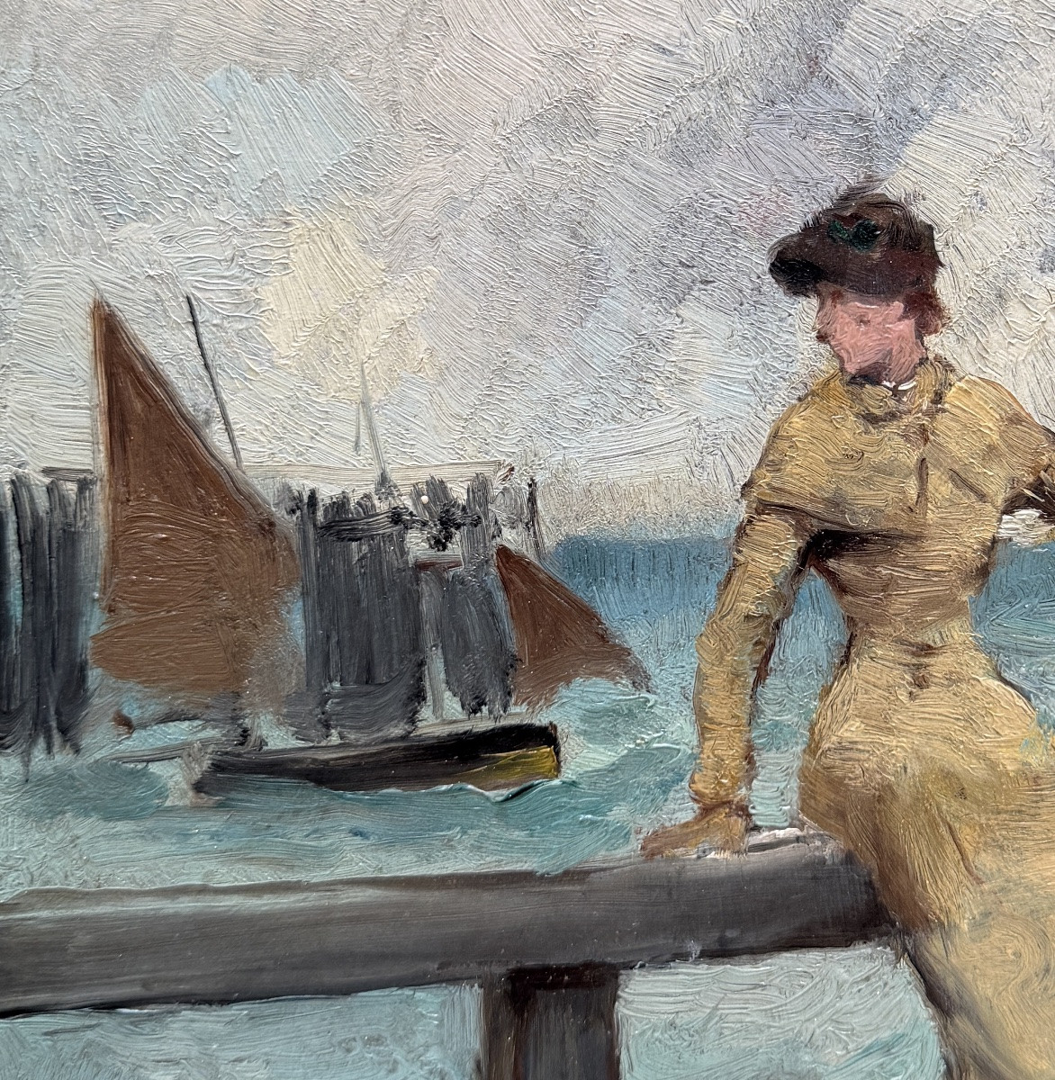 Alfred Stevens (1823-1906) Attributed To - Elegant Woman With Parasol, Circa 1870-photo-2