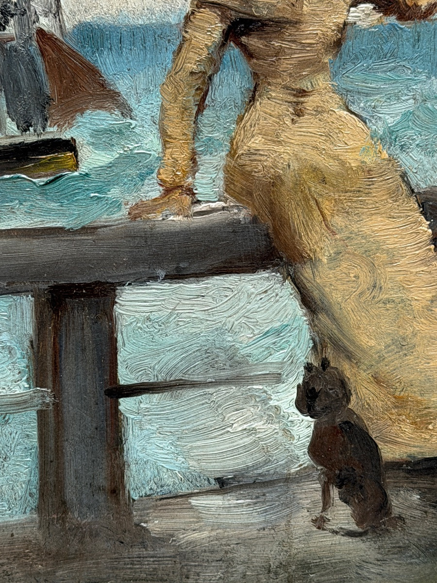 Alfred Stevens (1823-1906) Attributed To - Elegant Woman With Parasol, Circa 1870-photo-3