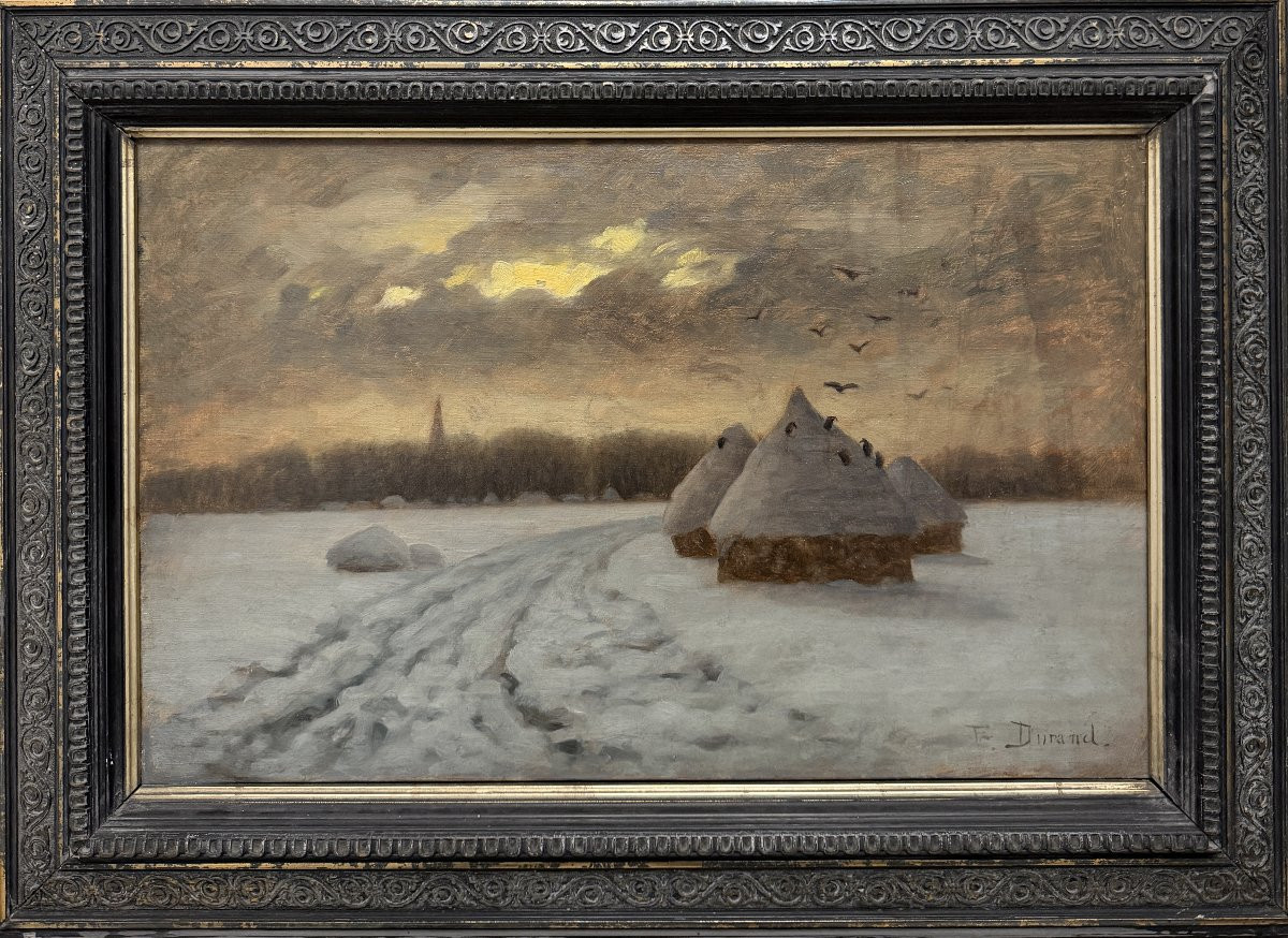 Edouard Victor Durand (active In The 19th Century) - The Flight Of The Crows, Circa 1890-photo-2