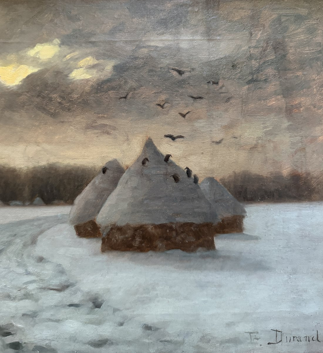 Edouard Victor Durand (active In The 19th Century) - The Flight Of The Crows, Circa 1890-photo-3