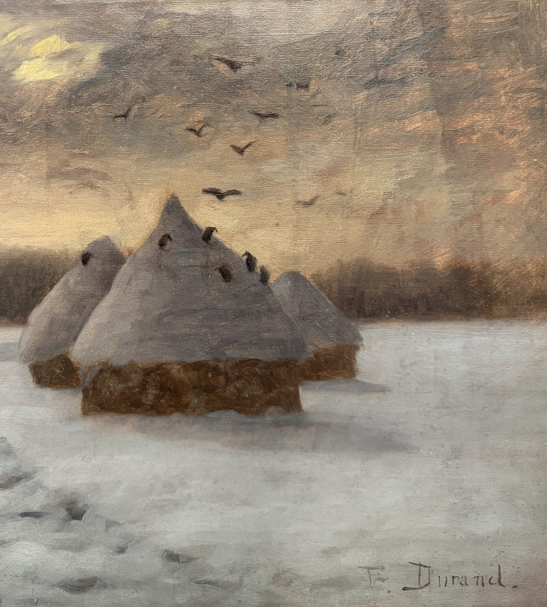 Edouard Victor Durand (active In The 19th Century) - The Flight Of The Crows, Circa 1890-photo-1