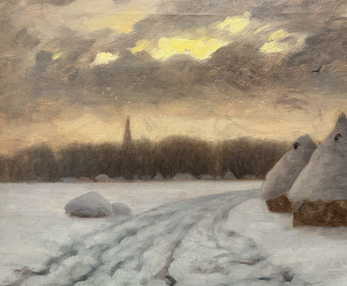 Edouard Victor Durand (active In The 19th Century) - The Flight Of The Crows, Circa 1890-photo-2