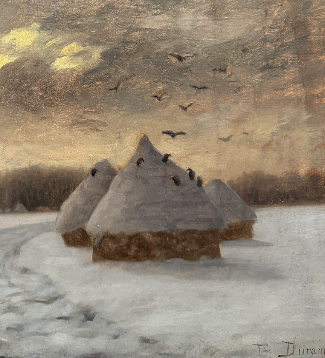 Edouard Victor Durand (active In The 19th Century) - The Flight Of The Crows, Circa 1890-photo-3