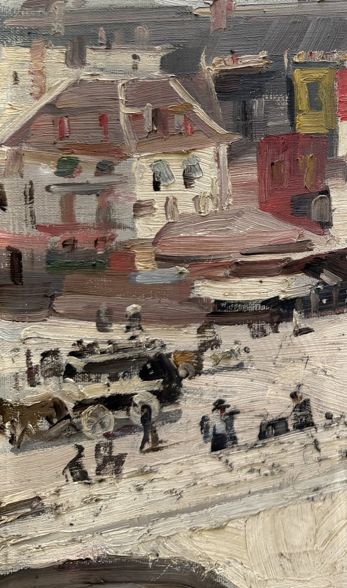 Ecole Française Impressionniste - Paris, le Pont Saint Michel, circa 1900-photo-3