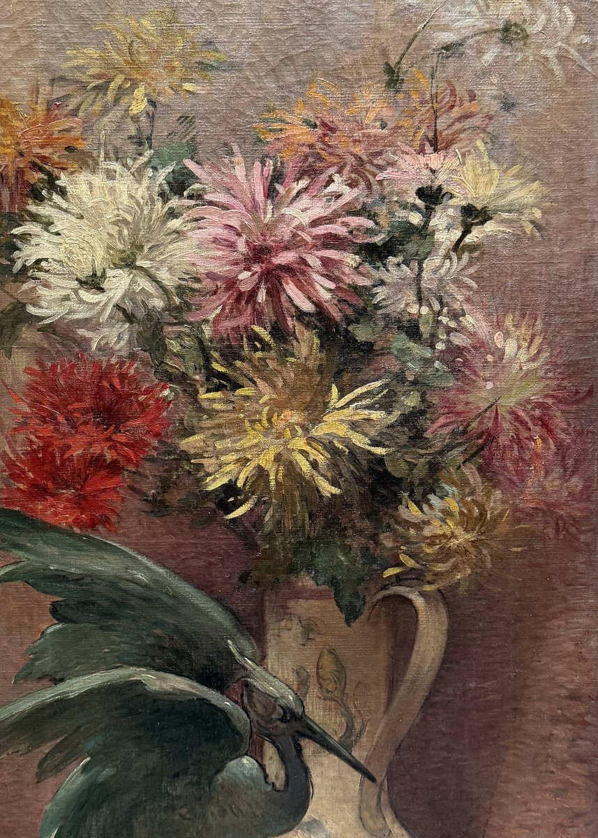 Maurice Bompard (1857-1936) Attributed To - Still Life With Heron, Circa 1900-photo-2