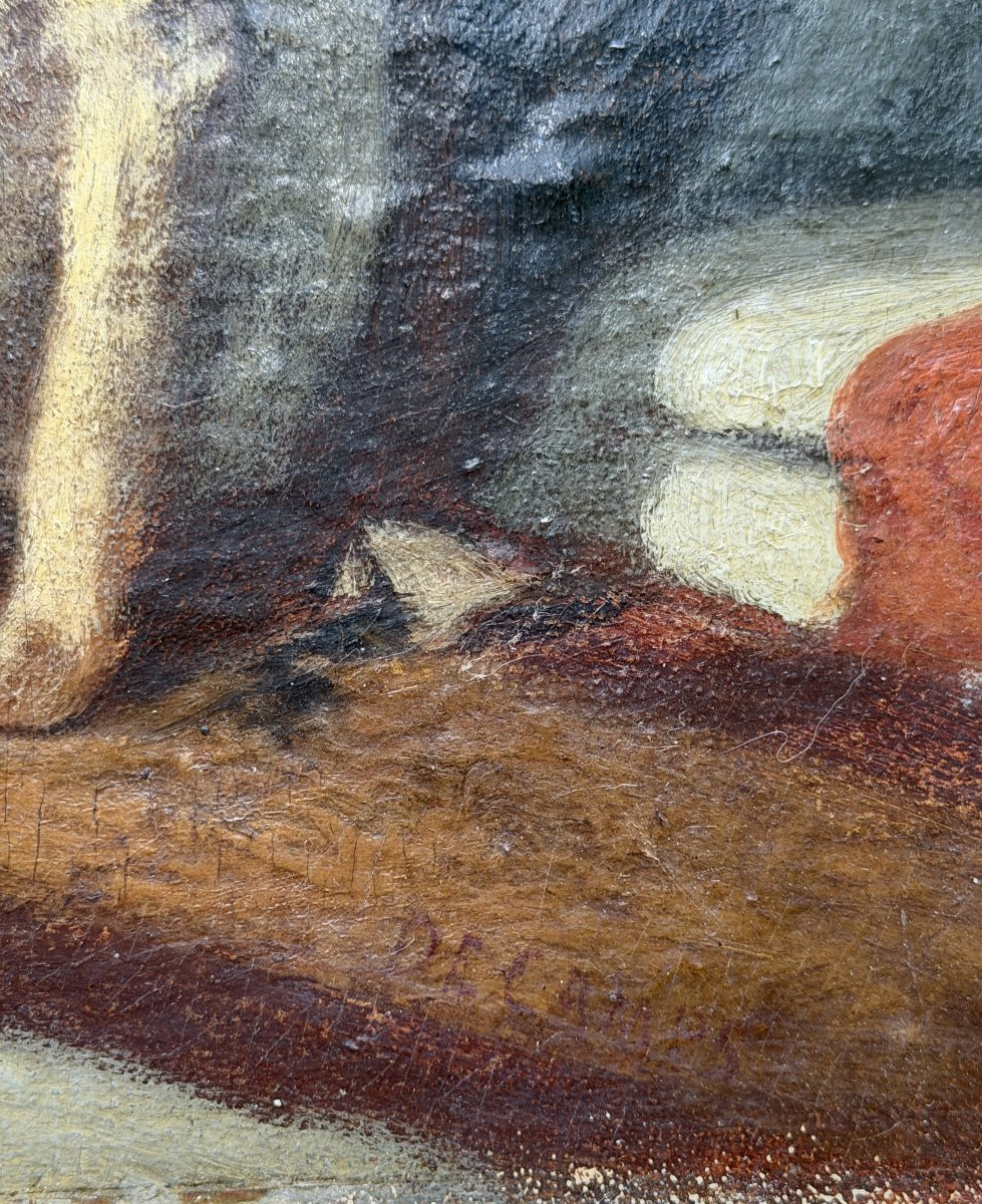 Alexandre Gabriel DECAMPS (1803-1860) - Le conseil des chiens-photo-4