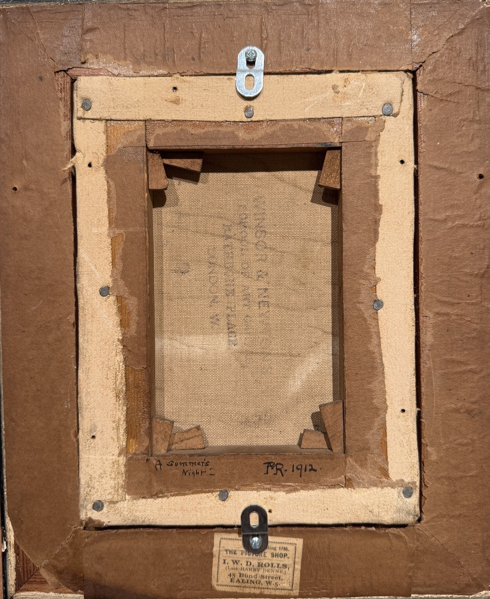 Early 20th Century English School - Summer's Night, 1912 Monogrammed-photo-4