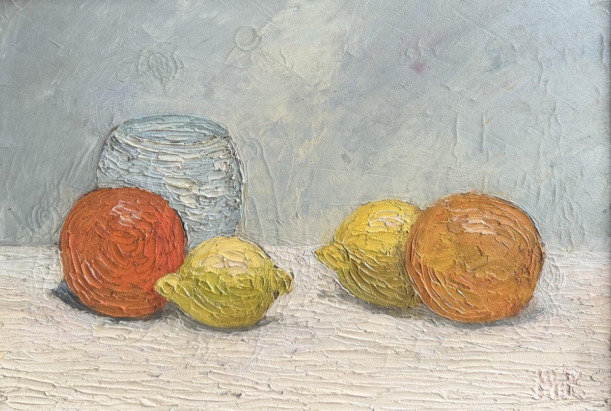 French Impressionist School - Still Life With Oranges And Lemons - Hr , Circa 1910-photo-2