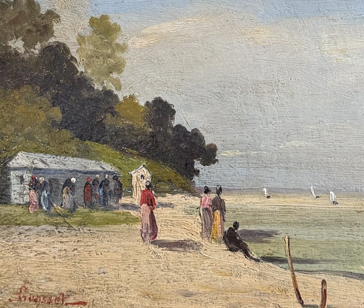 Auguste Grasset (1829-1884) - At The Beach, Circa 1880-photo-3