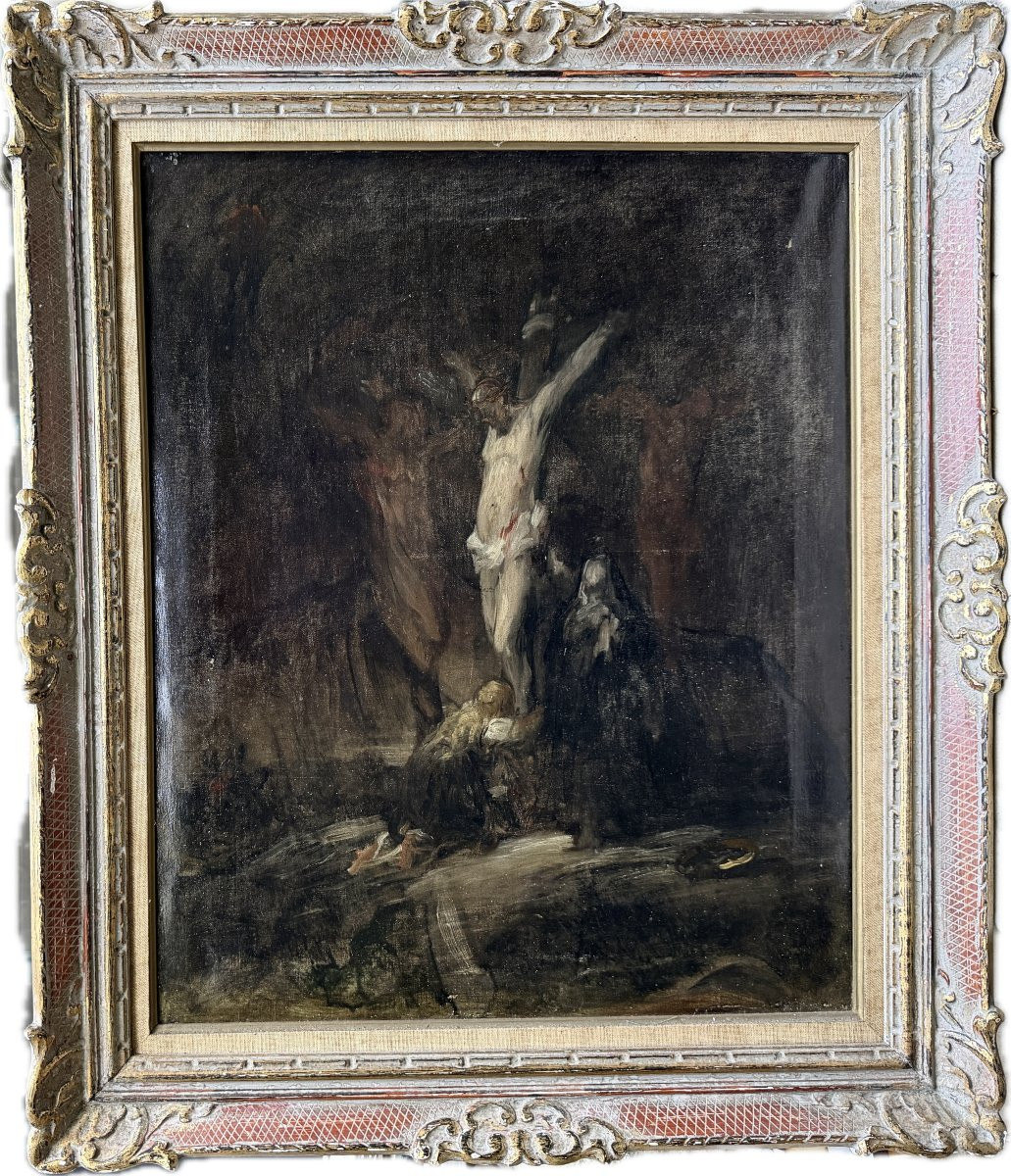Entourage de Jean Baptiste Carpeaux (1827-1875) - Christ en croix, Marie Madeleine et la Vierge-photo-2