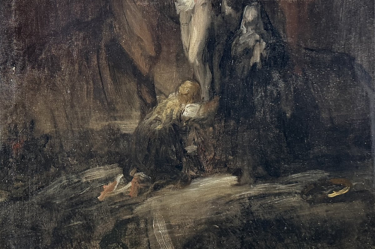 Entourage de Jean Baptiste Carpeaux (1827-1875) - Christ en croix, Marie Madeleine et la Vierge-photo-2
