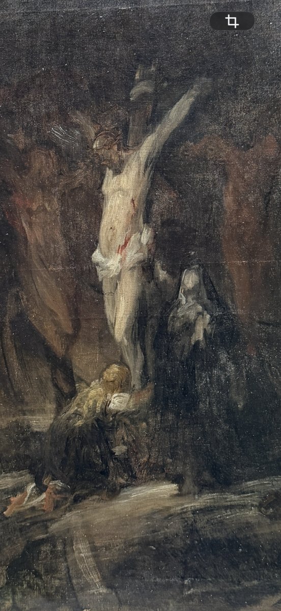 Entourage de Jean Baptiste Carpeaux (1827-1875) - Christ en croix, Marie Madeleine et la Vierge-photo-3