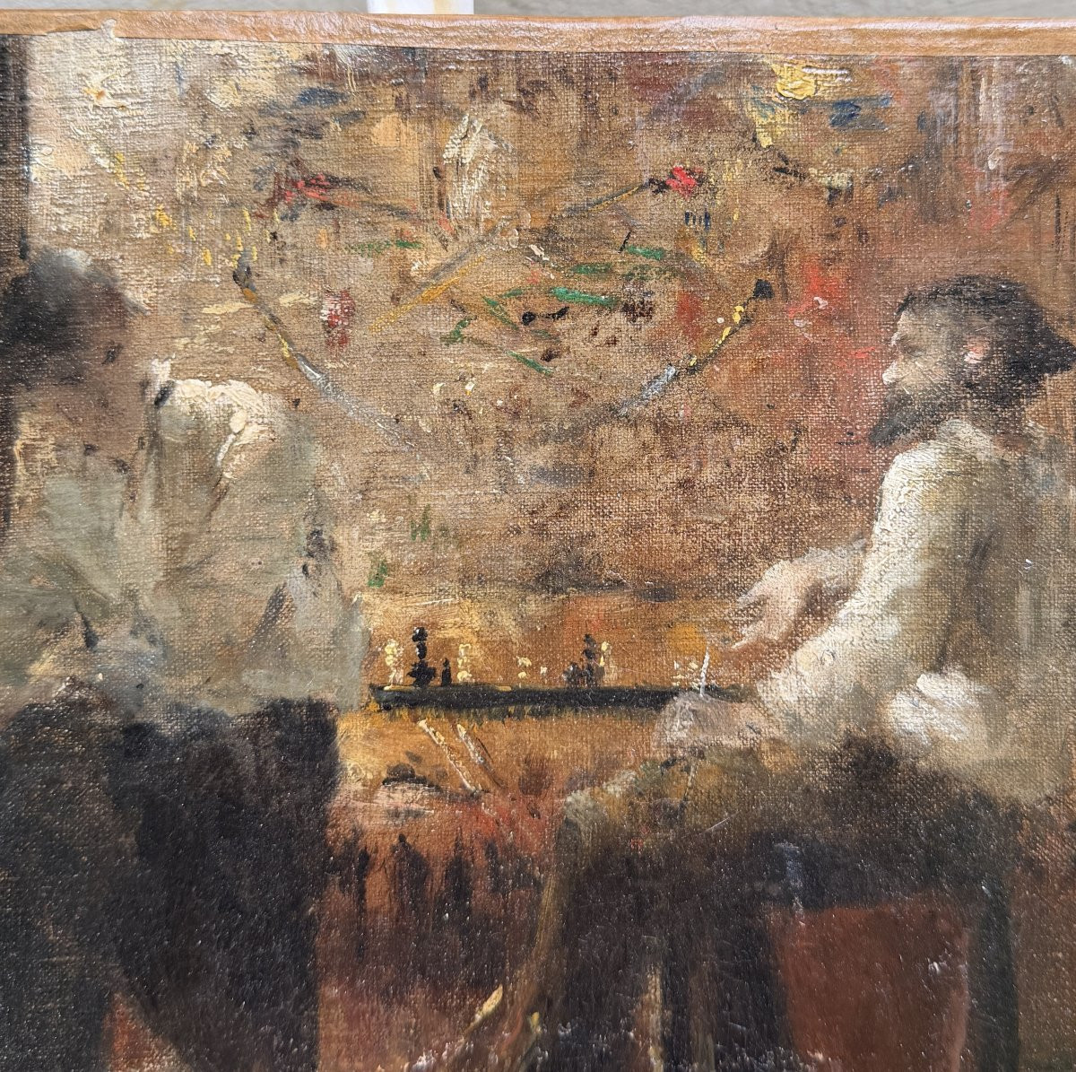 Ecole Française Impressionniste - Les joueurs d'échecs, circa 1880-photo-4