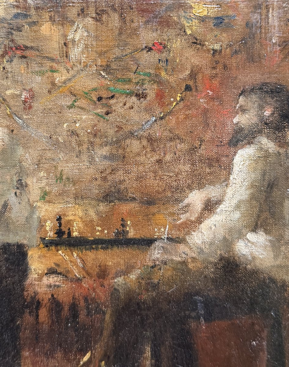 Ecole Française Impressionniste - Les joueurs d'échecs, circa 1880-photo-1