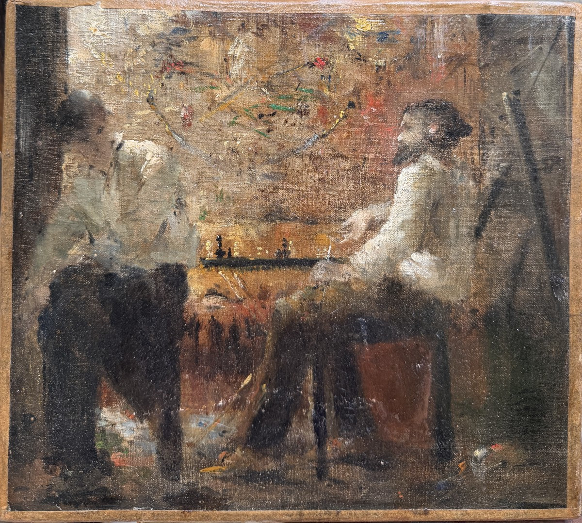 Ecole Française Impressionniste - Les joueurs d'échecs, circa 1880