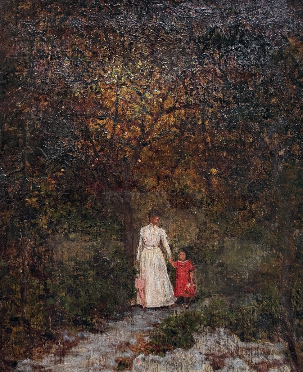 Ecole impressionniste russe - Moscou, promenade au bois, circa 1890 - Monogramme-photo-3