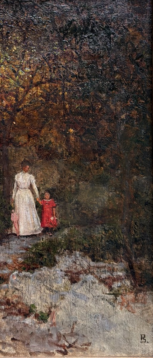 Ecole impressionniste russe - Moscou, promenade au bois, circa 1890 - Monogramme-photo-4