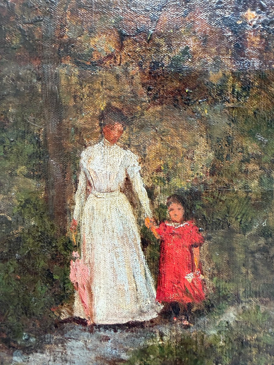 Ecole impressionniste russe - Moscou, promenade au bois, circa 1890 - Monogramme-photo-1