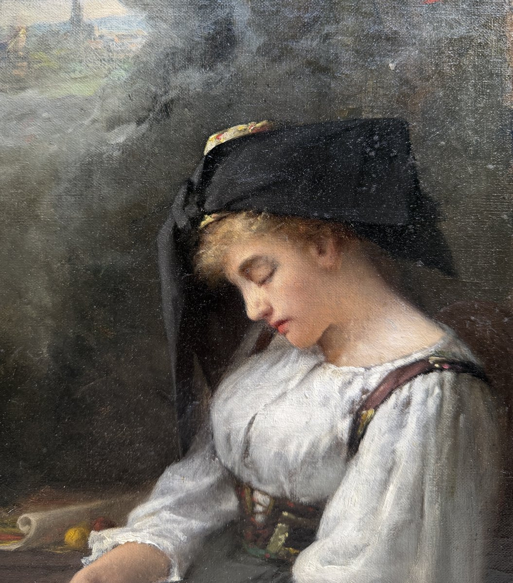 Emmanuel Benner (1836-1896) - Dreaming Of Alsace, Circa 1895-photo-3